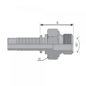 Metric male 60° cone. (MM)